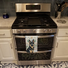 Load image into Gallery viewer, Black and Tan German Shepherd Coastal Sea Glass Kitchen Towel