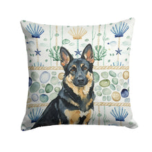 Load image into Gallery viewer, Black and Tan German Shepherd Coastal Sea Glass Throw Pillow