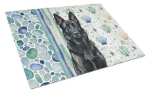 Load image into Gallery viewer, Black German Shepherd Coastal Sea Glass Glass Cutting Board