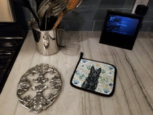 Load image into Gallery viewer, Black German Shepherd Coastal Sea Glass Pair of Pot Holders