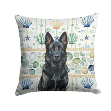 Load image into Gallery viewer, Black German Shepherd Coastal Sea Glass Throw Pillow