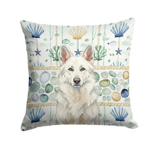 Load image into Gallery viewer, White German Shepherd Coastal Sea Glass Throw Pillow