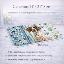 Load image into Gallery viewer, German Shorthaired Pointer Coastal Sea Glass Dish Drying Mat