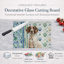 Load image into Gallery viewer, German Shorthaired Pointer Coastal Sea Glass Glass Cutting Board