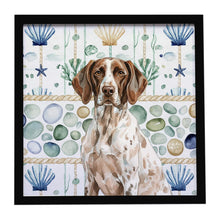 Load image into Gallery viewer, German Shorthaired Pointer Coastal Sea Glass Framed Metal Print
