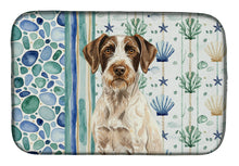 Load image into Gallery viewer, Liver and White German Wirehaired Pointer Coastal Sea Glass Dish Drying Mat