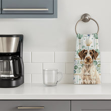 Load image into Gallery viewer, Liver and White German Wirehaired Pointer Coastal Sea Glass Kitchen Towel