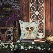 Load image into Gallery viewer, Liver and White German Wirehaired Pointer Coastal Sea Glass Throw Pillow