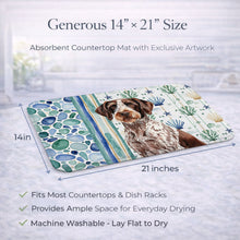 Load image into Gallery viewer, Roan German Wirehaired Pointer Coastal Sea Glass Dish Drying Mat