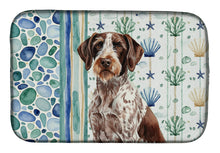 Load image into Gallery viewer, Roan German Wirehaired Pointer Coastal Sea Glass Dish Drying Mat