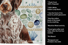 Load image into Gallery viewer, Roan German Wirehaired Pointer Coastal Sea Glass Kitchen Towel