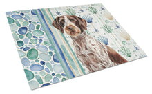 Load image into Gallery viewer, Roan German Wirehaired Pointer Coastal Sea Glass Glass Cutting Board