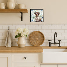 Load image into Gallery viewer, Roan German Wirehaired Pointer Coastal Sea Glass Framed Metal Print