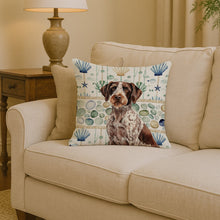 Load image into Gallery viewer, Roan German Wirehaired Pointer Coastal Sea Glass Throw Pillow