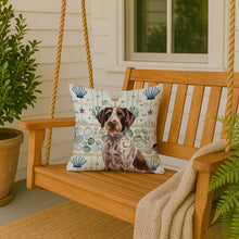 Load image into Gallery viewer, Roan German Wirehaired Pointer Coastal Sea Glass Throw Pillow