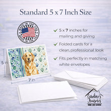 Load image into Gallery viewer, Golden Retriever Coastal Sea Glass Greeting Cards Pack of 8