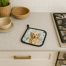 Load image into Gallery viewer, Golden Retriever Coastal Sea Glass Pair of Pot Holders