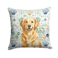 Load image into Gallery viewer, Golden Retriever Coastal Sea Glass Throw Pillow