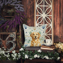 Load image into Gallery viewer, Golden Retriever Coastal Sea Glass Throw Pillow