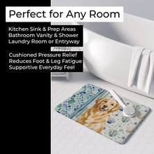 Load image into Gallery viewer, Golden Retriever Coastal Sea Glass Memory Foam Kitchen Mat