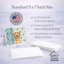 Load image into Gallery viewer, Goldendoodle Coastal Sea Glass Greeting Cards Pack of 8