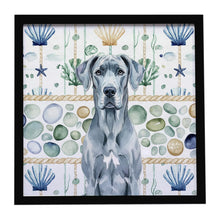 Load image into Gallery viewer, Blue Great Dane Coastal Sea Glass Framed Metal Print
