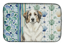 Load image into Gallery viewer, Badger Great Pyrenees Coastal Sea Glass Dish Drying Mat