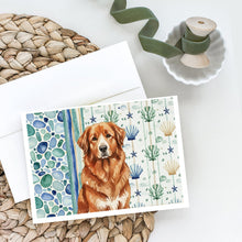 Load image into Gallery viewer, Reddish Brown Great Pyrenees Coastal Sea Glass Greeting Cards Pack of 8