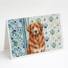 Load image into Gallery viewer, Reddish Brown Great Pyrenees Coastal Sea Glass Greeting Cards Pack of 8