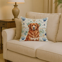 Load image into Gallery viewer, Reddish Brown Great Pyrenees Coastal Sea Glass Throw Pillow