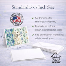 Load image into Gallery viewer, White Great Pyrenees Coastal Sea Glass Greeting Cards Pack of 8