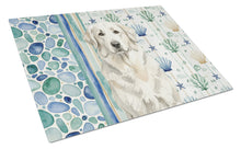 Load image into Gallery viewer, White Great Pyrenees Coastal Sea Glass Glass Cutting Board