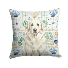 Load image into Gallery viewer, White Great Pyrenees Coastal Sea Glass Throw Pillow