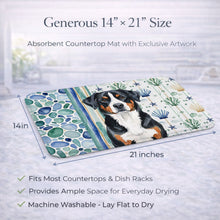 Load image into Gallery viewer, Greater Swiss Mountain Dog Coastal Sea Glass Dish Drying Mat