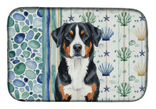 Load image into Gallery viewer, Greater Swiss Mountain Dog Coastal Sea Glass Dish Drying Mat