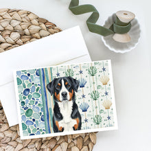 Load image into Gallery viewer, Greater Swiss Mountain Dog Coastal Sea Glass Greeting Cards Pack of 8