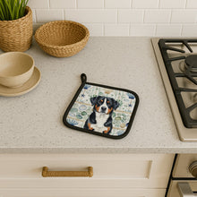 Load image into Gallery viewer, Greater Swiss Mountain Dog Coastal Sea Glass Pair of Pot Holders