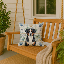 Load image into Gallery viewer, Greater Swiss Mountain Dog Coastal Sea Glass Throw Pillow