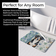 Load image into Gallery viewer, Greater Swiss Mountain Dog Coastal Sea Glass Memory Foam Kitchen Mat