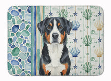Load image into Gallery viewer, Greater Swiss Mountain Dog Coastal Sea Glass Memory Foam Kitchen Mat