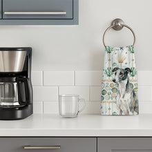 Load image into Gallery viewer, Black and White Greyhound Coastal Sea Glass Kitchen Towel