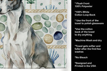 Load image into Gallery viewer, Black and White Greyhound Coastal Sea Glass Kitchen Towel