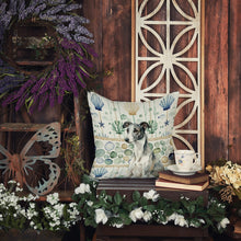 Load image into Gallery viewer, Black and White Greyhound Coastal Sea Glass Throw Pillow