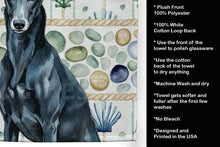 Load image into Gallery viewer, Black Greyhound Coastal Sea Glass Kitchen Towel