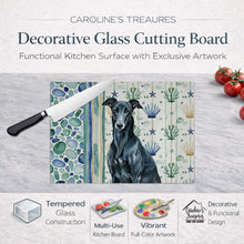 Load image into Gallery viewer, Black Greyhound Coastal Sea Glass Glass Cutting Board
