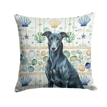 Load image into Gallery viewer, Black Greyhound Coastal Sea Glass Throw Pillow