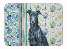 Load image into Gallery viewer, Black Greyhound Coastal Sea Glass Memory Foam Kitchen Mat