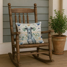 Load image into Gallery viewer, Blue Brindle Greyhound Coastal Sea Glass Throw Pillow