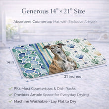 Load image into Gallery viewer, Brindle Greyhound Coastal Sea Glass Dish Drying Mat