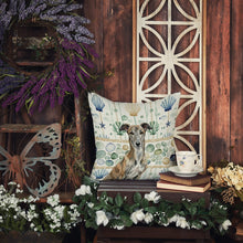 Load image into Gallery viewer, Brindle Greyhound Coastal Sea Glass Throw Pillow